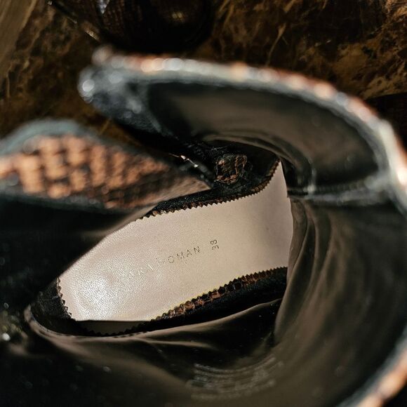 Zara women's fashion leather snake brown ankle boots size 7. 049 - Picture 4 of 11